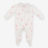 Sleepsuit white with strawberries