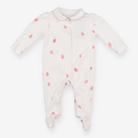 Sleepsuit white with strawberries