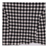 M&S Top Gingham Black White Square Neck Peplum