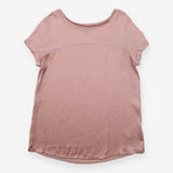Pink Satin Front Panel Short Sleeve T-Shirt