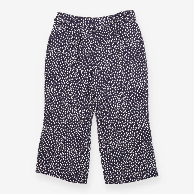 Astrid Crop Trousers navy with cream dots