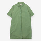 Green 100% Cotton Short Sleeve Shirt Dress