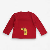 T-shirt Red Sabre Tooth Tiger Applique