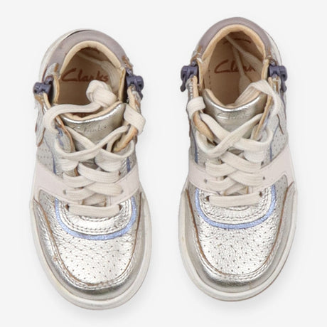 Trainer boots silver grey edging