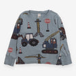 T-Shirt Long Sleeved Blue Construction
