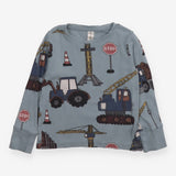 T-Shirt Long Sleeved Blue Construction
