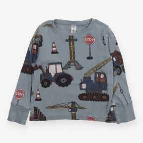 T-Shirt Long Sleeved Blue Construction
