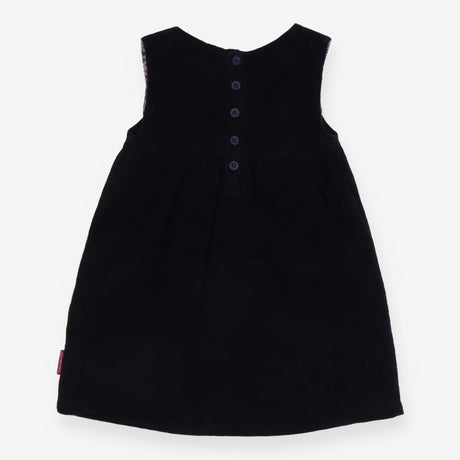 Black Cord Pinafore Floral Lined