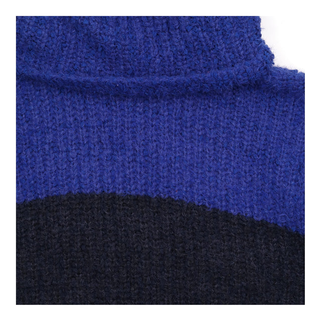 Jumper Blue Navy Colour Block Cowl Neck