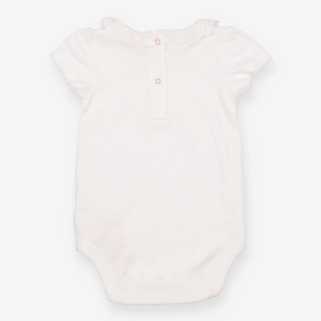 Bodysuit White with Lace Collar