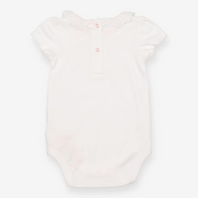 Bodysuit White with Lace Collar