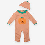 Orange Striped Pumpkin Sleepsuit and Hat