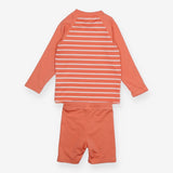 Rash vest and shorts orange stripe