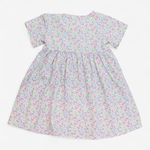 Jersey dress white ditsy floral print