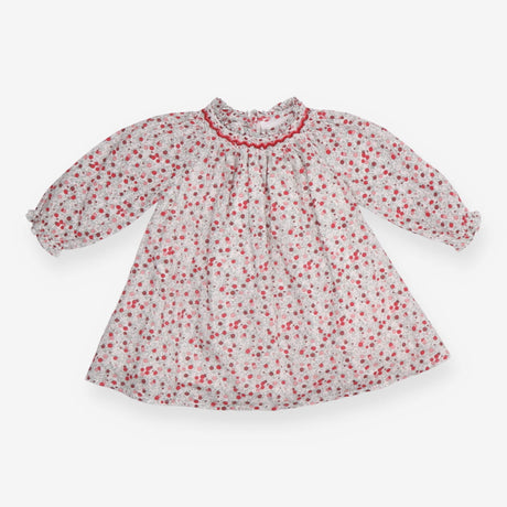 Dress long sleeve with red and pink berries