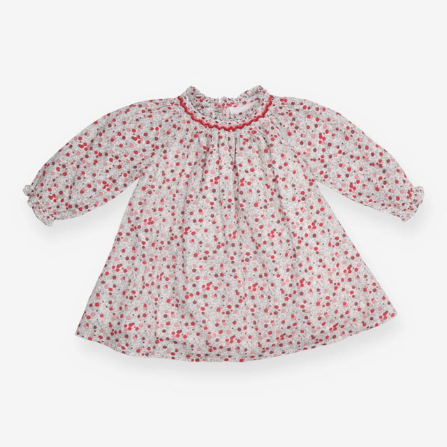 Dress long sleeve with red and pink berries