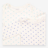 Bodysuit long sleeved white with hearts