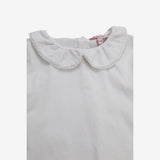 T-shirt l/s white collared button back