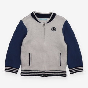 Sweater Blue and White Marl with Fish Applique