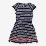 Dress white and navy stripe giraffe 