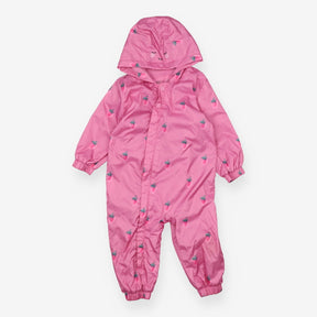 Puddlesuit fleece lined pink strawberries