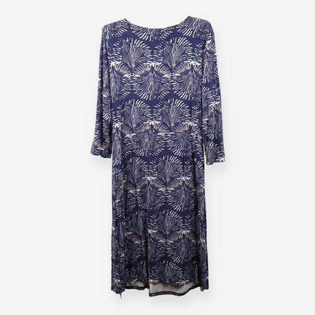 Blue Abstract Print Jersey Wrap Dress Midi