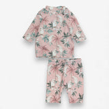 Rashvest and Shorts Pink Budgie Print