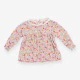Dress jersey floral foxes squirrels collar LS