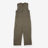 Jumpsuit Khaki Oval Spot Sleeveless Wide Leg