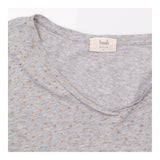 T-Shirt Grey Marl Foil Fleck V-Neck Short Sleeve