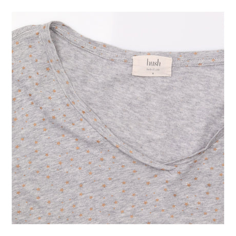 T-Shirt Grey Marl Foil Fleck V-Neck Short Sleeve