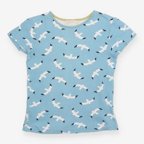 Blue T-shirt with Seagulls