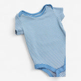 Bodysuit Short Sleeve Blue and White Stripe