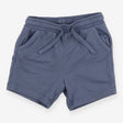 Blue jersey shorts blue tie