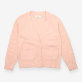 Soft Knit V-Neck Button Front Cardigan Pale Pink