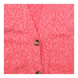 Cardigan V Neck Button Front Marl Pink