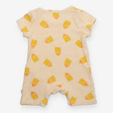 Romper Towelling Cream with Yellow Houses