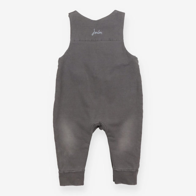 Romper Dungarees grey with white buttons