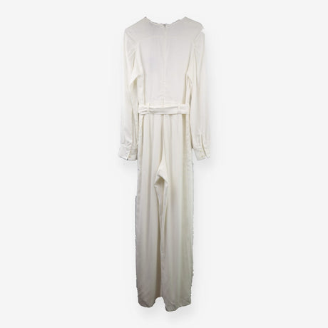 Elsa White Long Sleeve Wide Leg Jumpsuit bridal