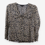 Whistles Cheetah Print Collar Shirt Blouse Leopard