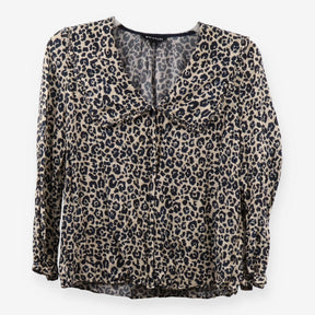Whistles Cheetah Print Collar Shirt Blouse Leopard