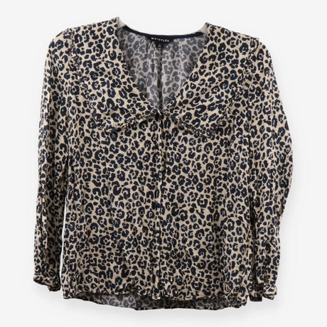 Whistles Cheetah Print Collar Shirt Blouse Leopard