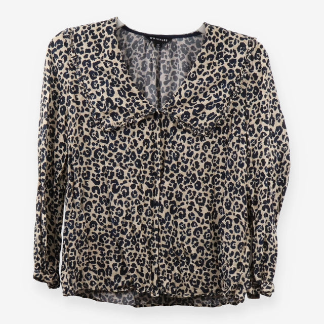 Whistles Cheetah Print Collar Shirt Blouse Leopard