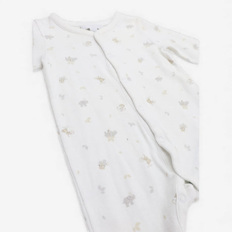 Sleepsuit White Jungle Animals and Leaves