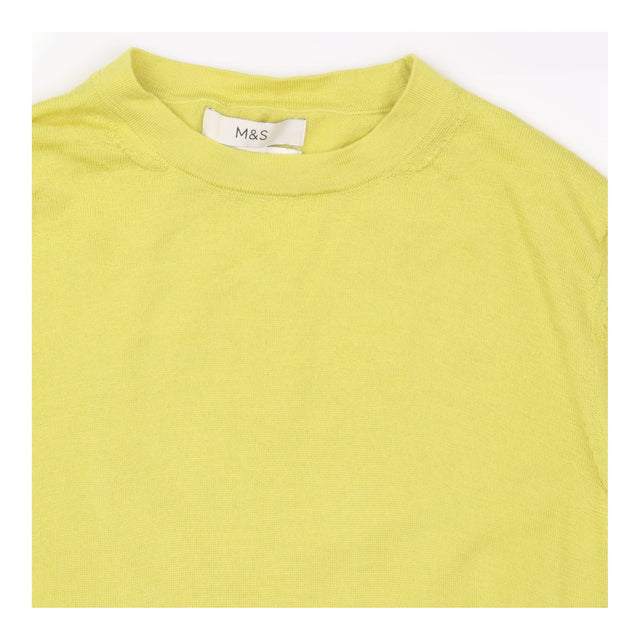 Merino Wool Jumper Lime Green Crew Neck