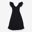 Black Polka Dot Midi Dress | Frill Sleeve Dress