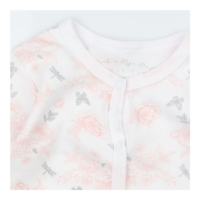 White Roses Sleepsuit - Rock A Bye Baby Boutique