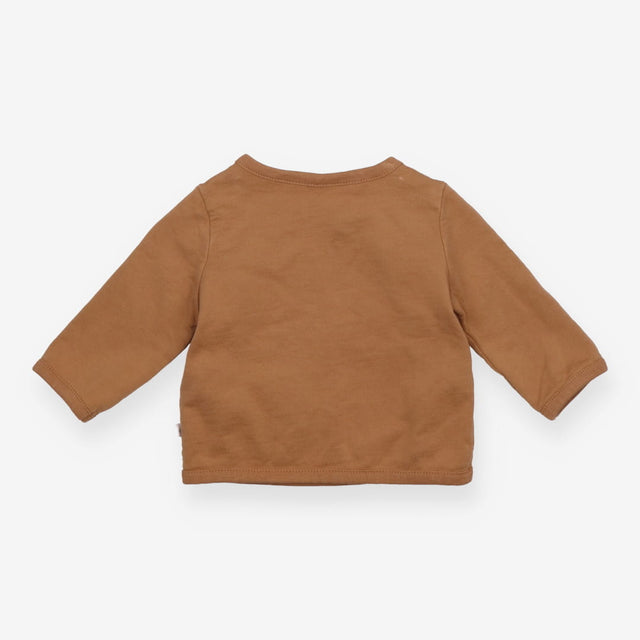 Jersey Sweater Fleece Lined Brown with Cheetah