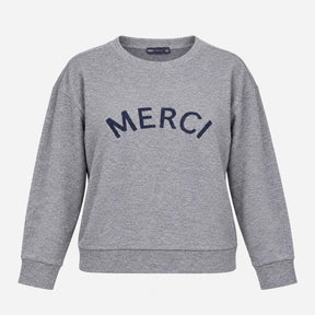Sweatshirt Long Sleeve Crew Neck Merci Graphic Gre