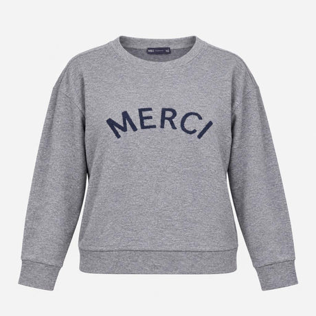 Sweatshirt Long Sleeve Crew Neck Merci Graphic Gre